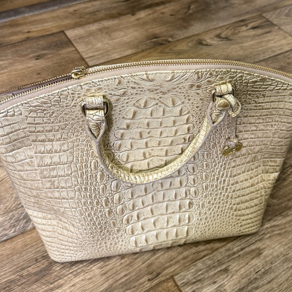 Gold Croc Print Brahmin Bag